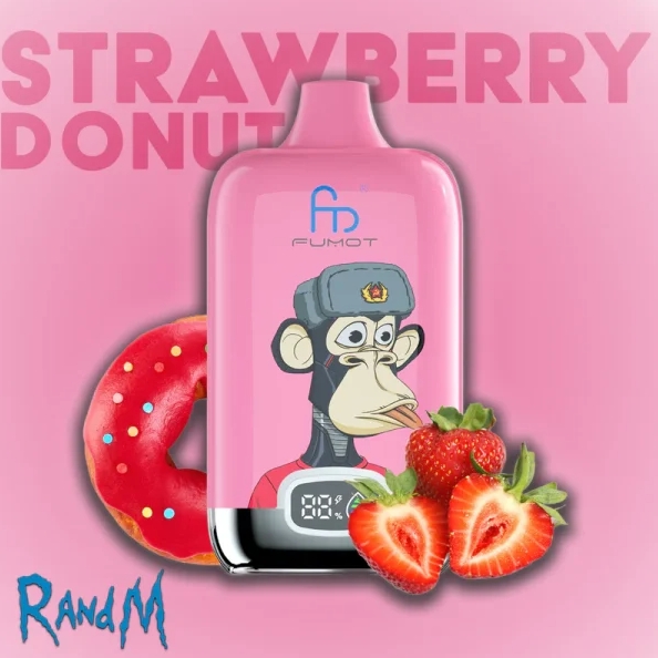 Fumot Original RandM Digital Box 12000 Puffs: Jouw Aardbeidonut-droom Komt Tot Leven In Één Krachtig, Langdurig Apparaat!