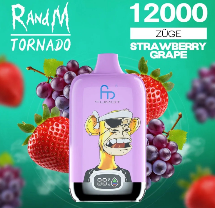 Fumot Original RandM Digital Box 12000 Puffs - Aardbei Druif: Je Nieuwe Favoriete Smaakavontuur