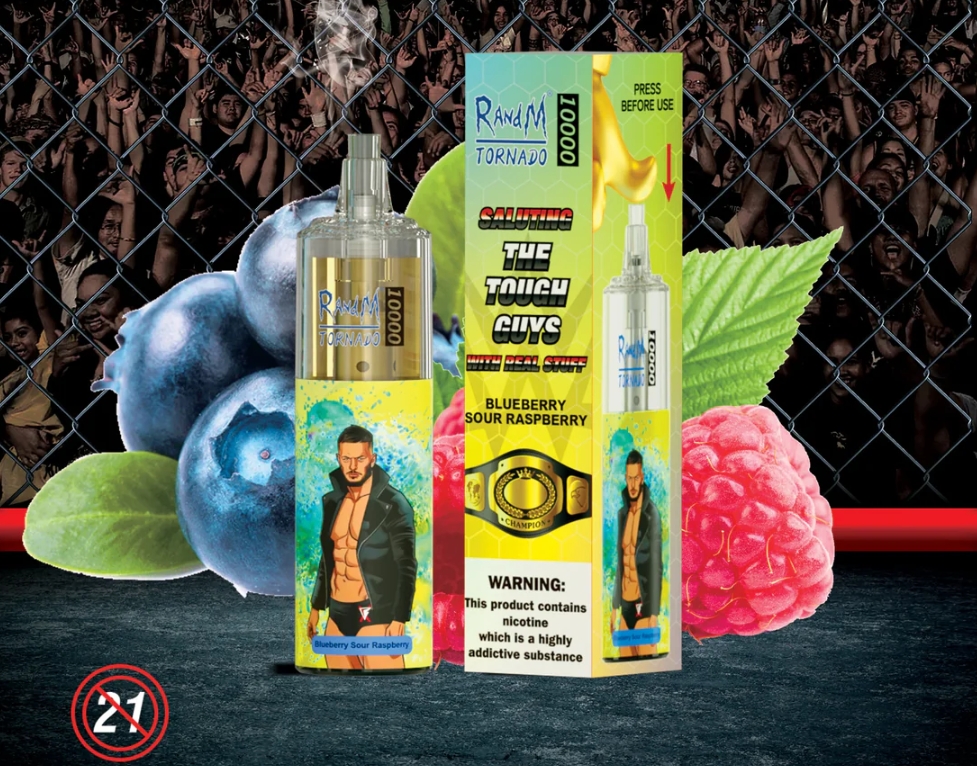 Ontdek de RandM Tornado 10000 Puffs Vape Apparaat - Bosbes Zure Framboos: Een Smaakvolle Revolutie
