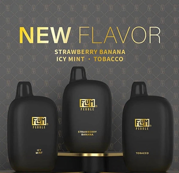FLUM PEBBLE 6000 Puffs Vape: Jouw Aardbei-Banaan Zomer in Een Kiezelsteentje van Geluk!